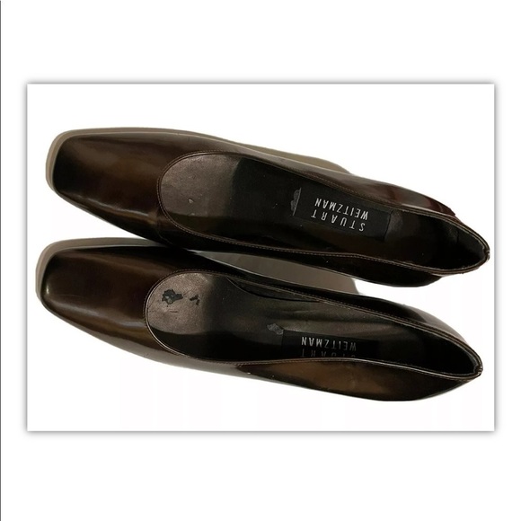 Stuart Weitzman Brown Patent Leather Platform Pumps Size 8.5B - Picture 5 of 7